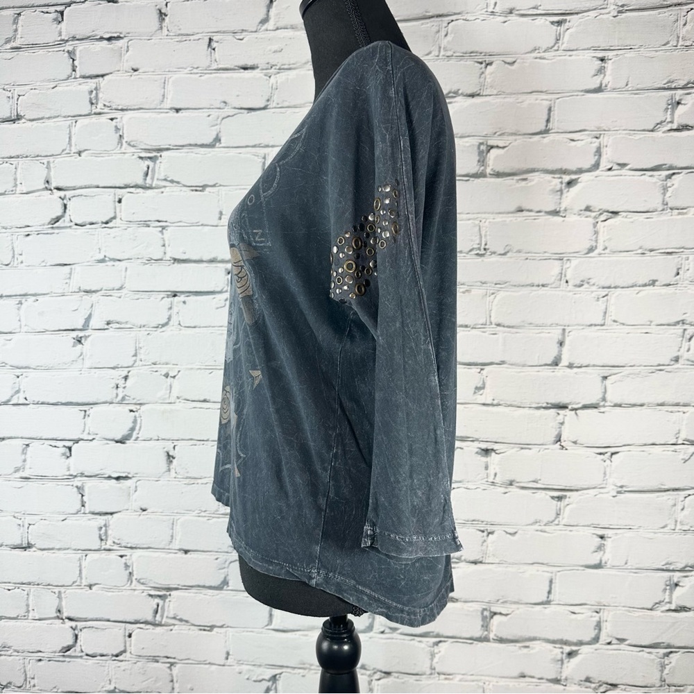 Affliction American Customs Women’s Skull Shirt Top Embellished Y2k Goth XS - Picture 6 of 11